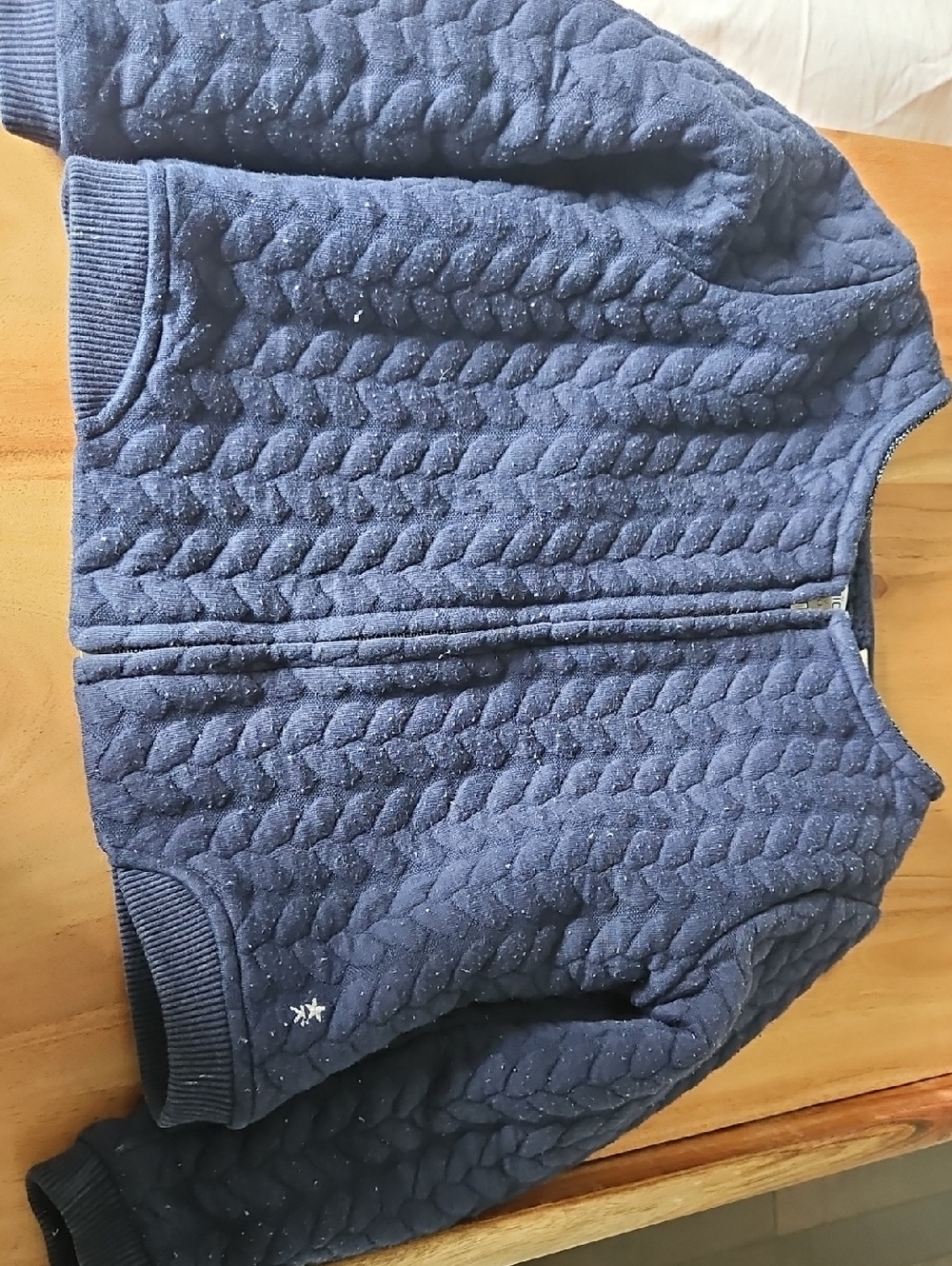 Kids Quilted Navy Zip-Front Jacket 4T
